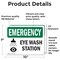 Signmission Eye Wash Station, 10 in W x Rectangle, Vinyl Decal OS-2PACK-EM-D-710-L-10318 - alternate 2
